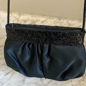Vintage Satin beaded cocktail bag